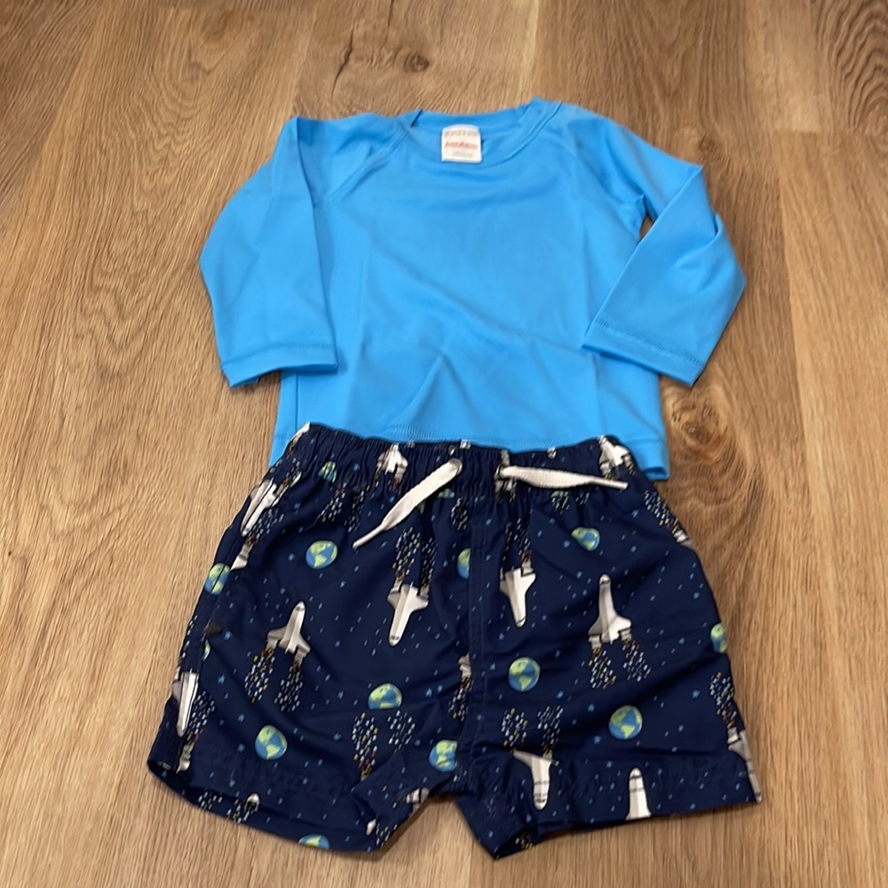 HANNA ANDERSSON SWIM SET: TRUNKS AND RASHGUARD, NWT
